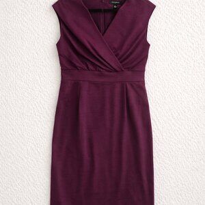 Banana Republic Plum Wrap-Style Sheath Dress | Sleeveless V-Neck | Size 6